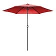 OVIALA - Parasol droit inclinable 3m et 4 dalles lestées aluminium rouge - Matera - vignette
