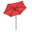 OVIALA - Parasol droit inclinable 3m et 4 dalles lestées aluminium rouge - Matera - vignette