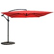 OVIALA - Parasol déporté 3x3m et 4 dalles à lestées rouge - Genova - vignette