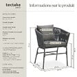 TECTAKE - Ensemble de chaises VALEIRAS effet corde tressée gris foncé/gris foncé - vignette