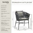 TECTAKE - Lot de 6 chaises au design corde tressée épaisseur des coussins d'assise 7 cm gris - vignette