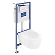 VILLEROY ET BOCH - Pack WC suspendu sans bride  Avento + Bâti support ViConnect Pro + abattant frein de chute + plaque chromée - vignette