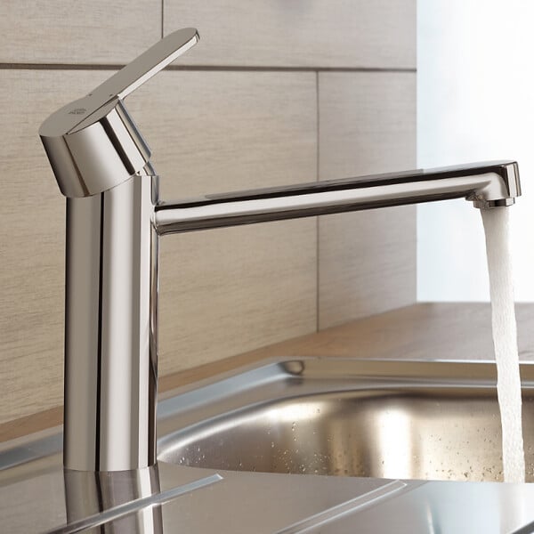 GROHE - Robinet de cuisine Get chromé + microfibre - large