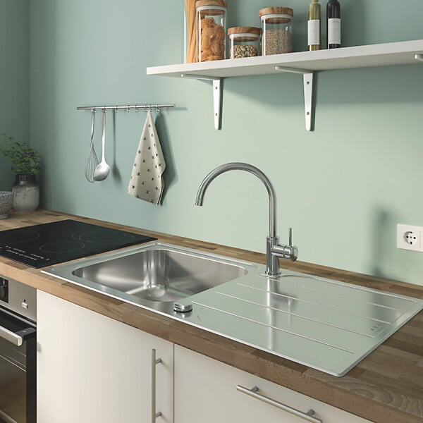 GROHE - Robinet de cuisine Start Classic Quickfix chromé + nettoyant GrohClean - large