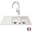 GROHE - Evier 116 x 51 cm   Architectura 8 Blanc + Robinet cuisine Bauloop - vignette