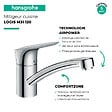 HANSGROHE - Evier 1 bac 980 S52 synthèse noir + robinet de cuisine Logis M31 120 chromé - vignette
