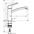 HANSGROHE - Evier 1 bac 980 S52 synthèse noir + robinet de cuisine Logis M31 120 chromé - vignette