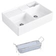 VILLEROY ET BOCH - Evier timbre d'office  Tradition 89,5 x 63 céramique vidage manuel blanc + Panier vaiselle - vignette
