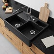 VILLEROY ET BOCH - Evier 2 cuves timbre office  Tradition Pure Black CeramicPlus avec vidage automatique - vignette
