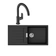 HANSGROHE - Evier 1 bac 980 S52 synthèse noir + robinet de cuisine Vernis Blend M35 210 noir mat - vignette