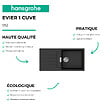 HANSGROHE - Evier 1 bac 980 S52 synthèse noir + robinet de cuisine Vernis Blend M35 210 noir mat - vignette