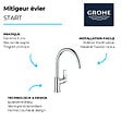 GROHE - Mitigeur d'évier START FLOW GROHE 31555001 -  monocommande - col de cygne - chrome - vignette