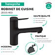HANSGROHE - Robinet de cuisine avec douchette Zesis M33 150 sBox 2 jets noir mat - vignette