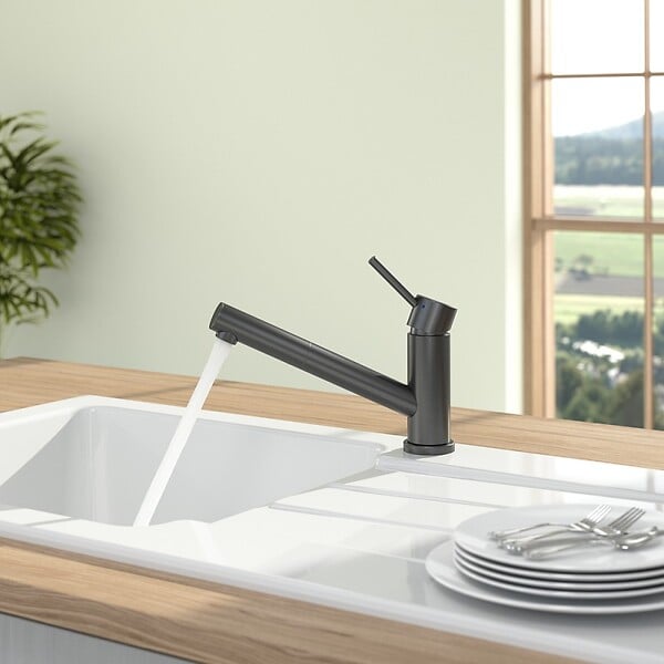 VILLEROY ET BOCH - Robinet cuisine rabattable  Como Shower window Anthracite - large