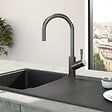 VILLEROY ET BOCH - Robinet cuisine  Umbrella flex anthracite + nettoyant - vignette