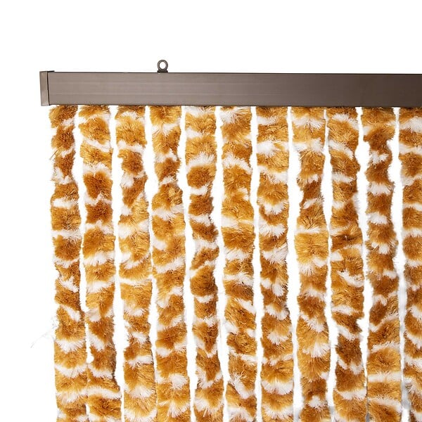 WERKAPRO - Rideau chenille marron et blanc  90 x 220 cm - large