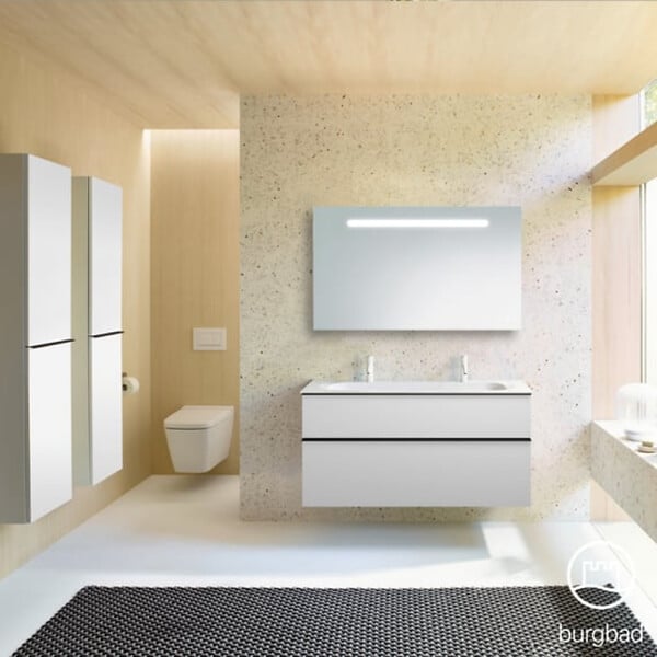 BURGBAD - Miroir LED 90 cm Olena tactile et antibuée - large