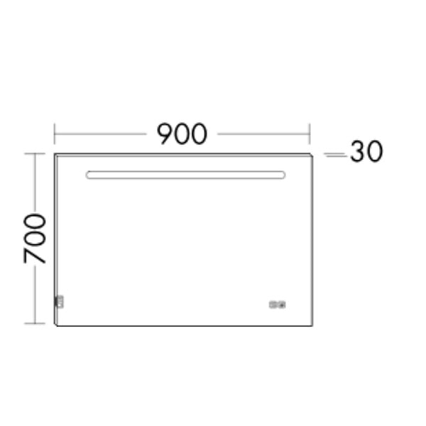 BURGBAD - Miroir LED 90 cm Olena tactile et antibuée - large