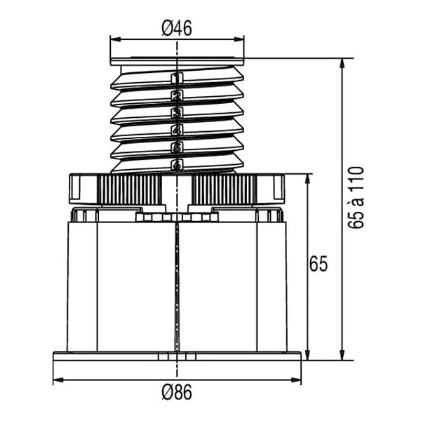 JACOB DELAFON - Kit de réhausse 5 pieds compatible receveurs Ipso et Gaspard - large