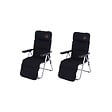 O'CAMP - Lot de 2 fauteuils de camping relax pliables - Multipositions - 62 x 92 x 105 cm - vignette
