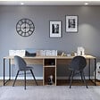 CONCEPT USINE - Bureau 2 personnes en bois avec niches KILI - vignette