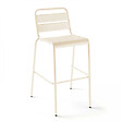 OVIALA - Ensemble table de bar et 2 chaises hautes en métal ivoire - Palavas - vignette