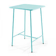 OVIALA - Ensemble table de bar et 2 chaises hautes en métal turquoise - Palavas - vignette