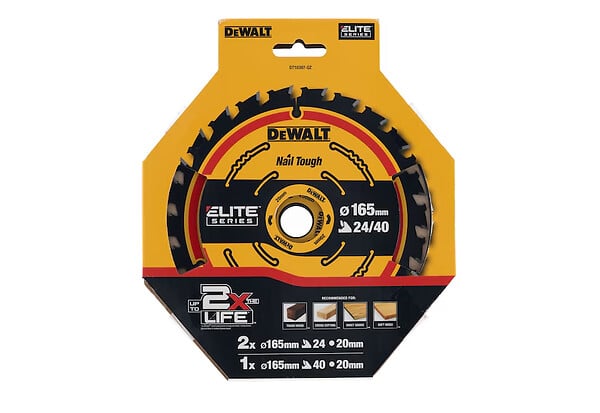 DEWALT - Pack de 3 lames ELITE DEWALT DT10397-QZ 2x165mm 24 dents et 1x165mm 40 dents - large