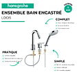 HANSGROHE - Mitigeur bain douche 3 trous Logis chromé + corps encastré - vignette