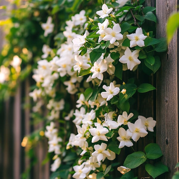 PLANT IN A BOX - Jasmin étoilé - Set de 3 - Jasminum 'Officinale' - Hauteur 25-40cm - ⌀9cm - large