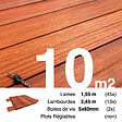 TERRASSEENBOIS - Kit terrasse bois exotique PADOUK pour 10 m², Lames 1,55 m, lambourdes 1,55 m et visserie Inox. - vignette