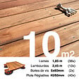 TERRASSEENBOIS - Kit complet terrasse bois exotique JATOBA pour 10 m², Lames 1,85 m, lambourdes 1,85 m, plots réglables et visserie Inox. - vignette