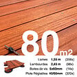 TERRASSEENBOIS - Kit complet terrasse bois exotique PADOUK pour 80 m², Lames 1,55 m, lambourdes 1,55 m, plots réglables et visserie Inox. - vignette