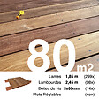 TERRASSEENBOIS - Kit terrasse bois exotique CUMARU pour 80 m², Lames 1,85 m, lambourdes 1,85 m et visserie Inox. - vignette