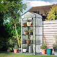 VOUNOT - Serre de jardin avec etageres et bache PE renforcee 135gr/m2 69x49x160cm blanc - vignette