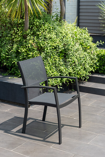 MODE DE VIE - Fauteuil alu asta anthracite empilable - large