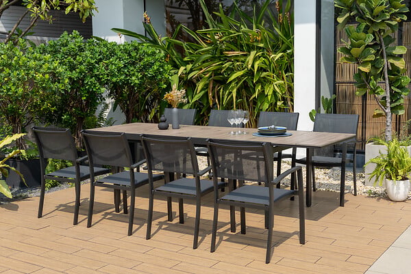 MODE DE VIE - Fauteuil alu asta anthracite empilable - large