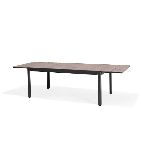 MODE DE VIE - Table de jardin preston extensible en aluminium coloris gris anthracite avec plateau en DURABOARD - 6 à 10 personnes - large