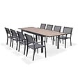 MODE DE VIE - Table de jardin preston extensible en aluminium coloris gris anthracite avec plateau en DURABOARD - 6 à 10 personnes - vignette