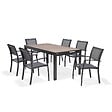 MODE DE VIE - Table de jardin preston extensible en aluminium coloris gris anthracite avec plateau en DURABOARD - 6 à 10 personnes - vignette