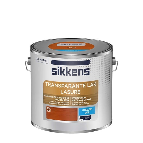 SIKKENS - Lasure glycéro - Bois extérieurs - Teck - Satin - 2,5L - large