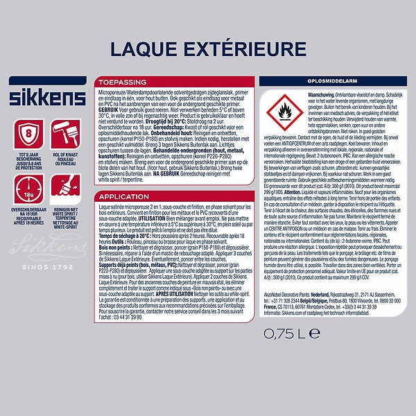 SIKKENS - Laque extérieure Bleu Vert 0.75 L - large