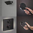 HANSGROHE - Colonne douche thermostatique Ecostat Square Douche de tête Vernis Flexible Isiflex Douchette Vernis Blend noir - vignette