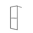 AURLANE - Paroi de Douche Noir Mat 80x200cm - Porte-serviette et étagère - DARK CONTOURING SHELF - vignette