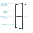 AURLANE - Paroi de Douche Noir Mat 80x200cm - Porte-serviette et étagère - DARK CONTOURING SHELF - vignette