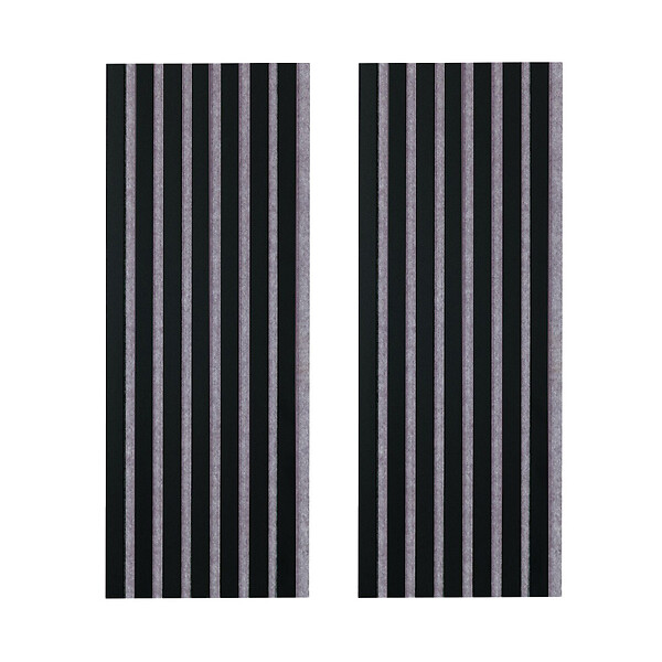 FORESTEA - lot de 2 panneaux tasseaux acoustic coul.noir sur feutrine grise 2600x300x17mm PEFC 70% - large