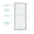 AURLANE - Porte de douche pivotante - 90x200 cm - Profilés Chrome - verre trempé 6 mm - CHROMED CRUSH - vignette