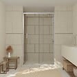 AURLANE - Porte de douche coulissante 120x200 cm - Verre transparent - Profilé Chrome - CHROMED CRUSH - vignette