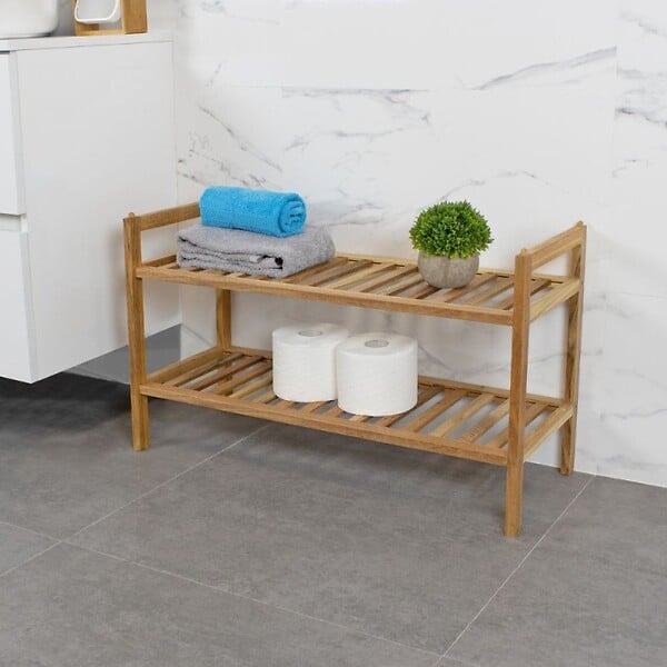 DEBLANCH - Etagère de salle de bain empilable 70x27cm, bois - large
