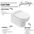 JACOB DELAFON - Pack WC suspendu sans bride à économie d'eau Cléo 1889 +  abattant + bâti-support + plaque rectangle chromé - vignette